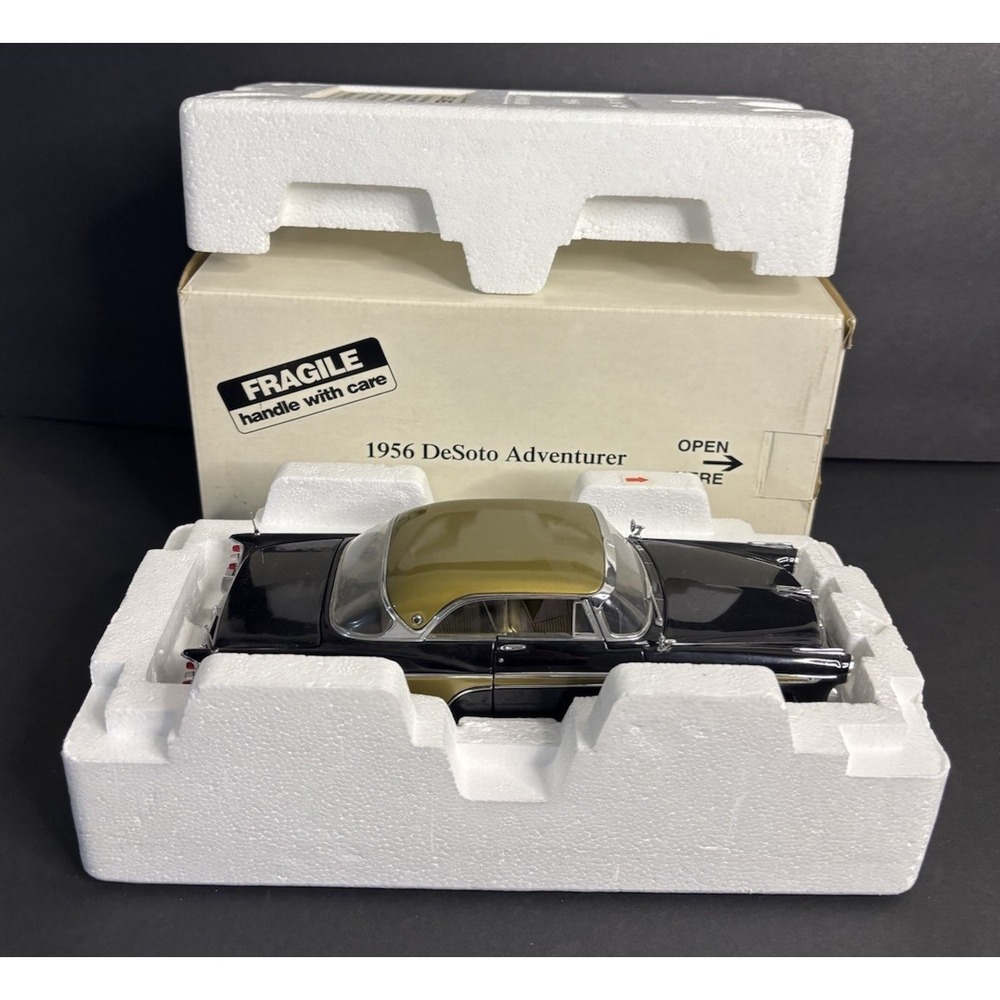 Danbury Mint 1956 DeSoto Adventurer 1:24 Diecast with Box Black Gold READ